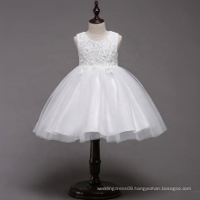 Sleeveless Lace Embroidered Girls Wedding Party Dress